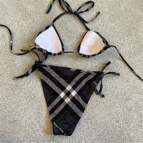 burberry swimsuit cover up|Burberry plaid bikini.